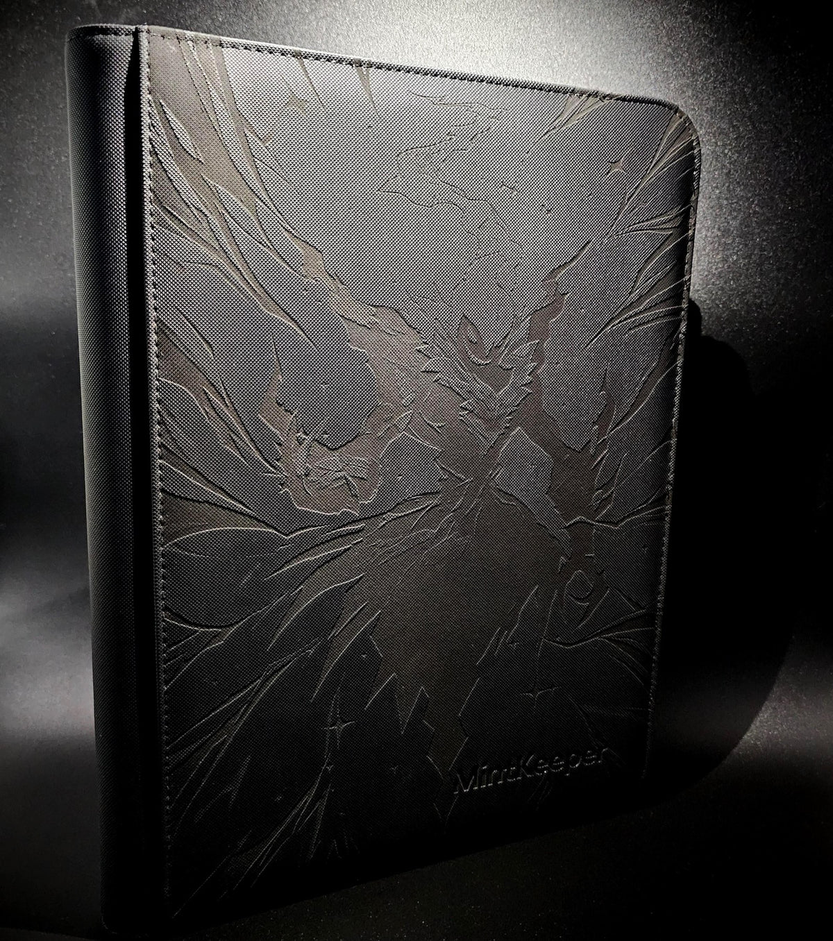 Darkrai Custom Engraved Pokemon Binder | Pitch Black Darkrai Painted Design | Personalized Pokemon Trading Card Binder TCG Collection Album