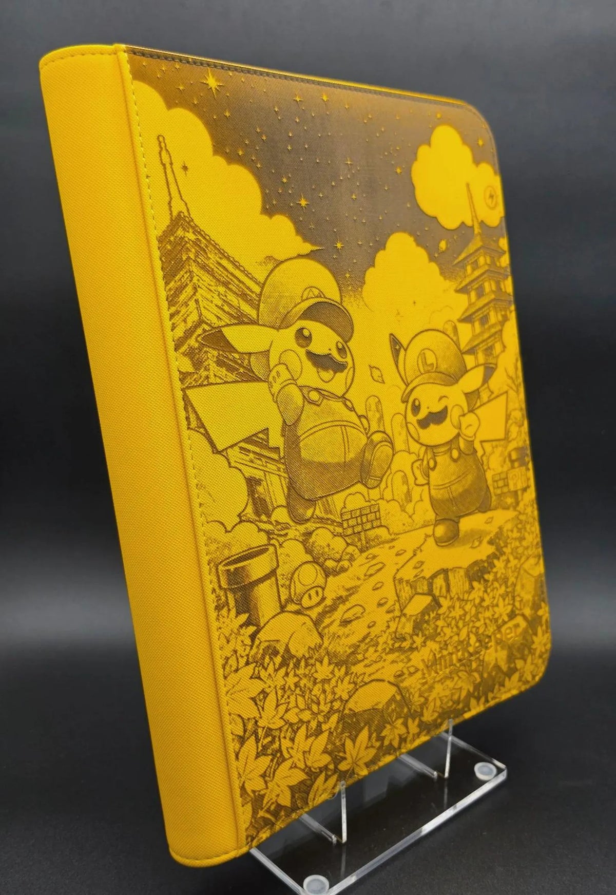 Mario Luigi Pikachu Custom Engraved Pokemon Binder | Personalized Pokemon Trading Card Binder | TCG Collection Album