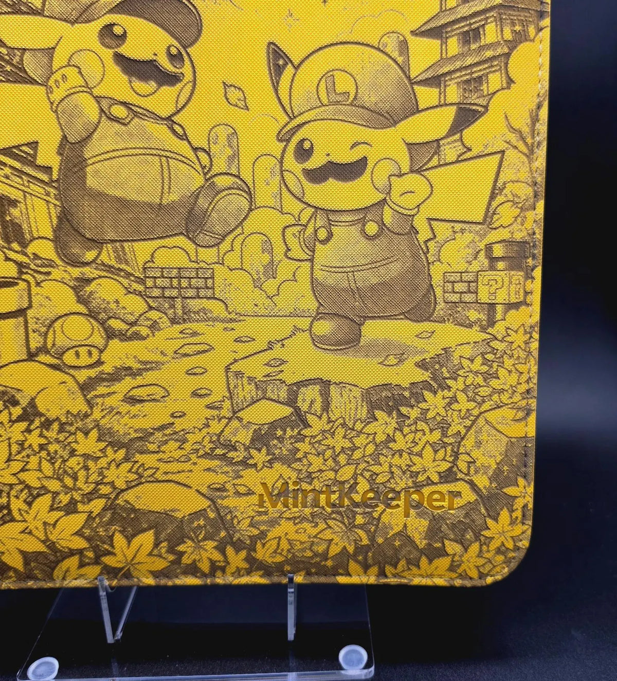 Mario Luigi Pikachu Custom Engraved Pokemon Binder | Personalized Pokemon Trading Card Binder | TCG Collection Album