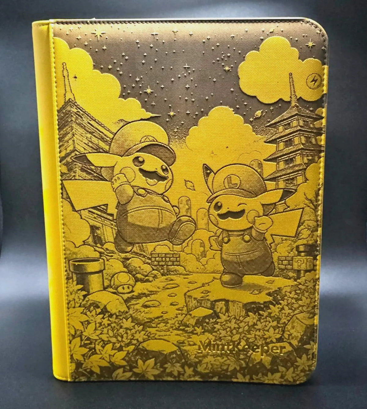 Mario Luigi Pikachu Custom Engraved Pokemon Binder | Personalized Pokemon Trading Card Binder | TCG Collection Album