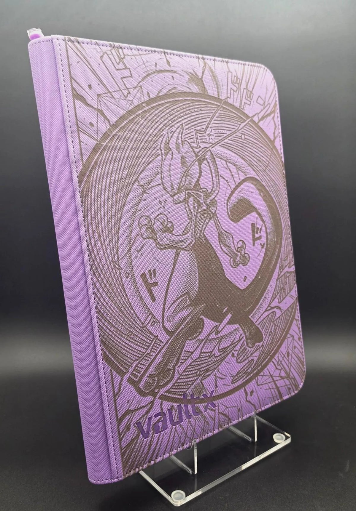 Mewtwo Engraved Pokemon Binder | Cute Mew Pikachu Charizard Design | Pokemon Trading Card Binder | TCG Collection Album