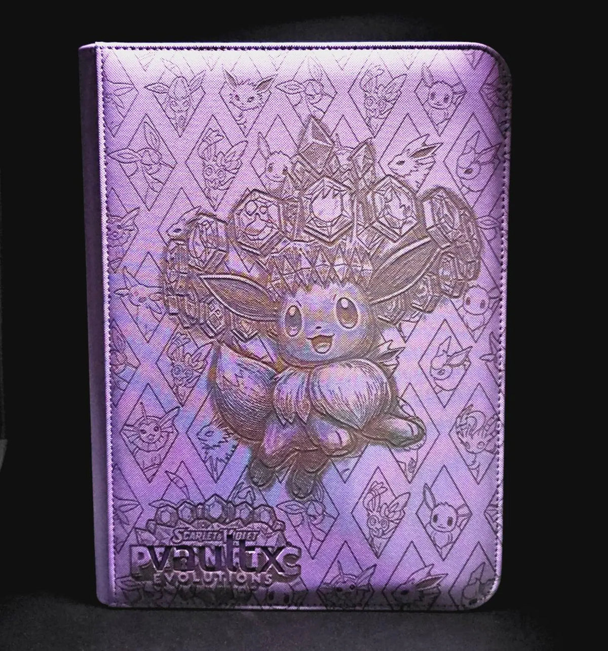 Prismatic Evolutions Engraved Pokemon Binder | Eevee Master Set Binder | Pokemon Trading Card Binder | TCG Collection Album
