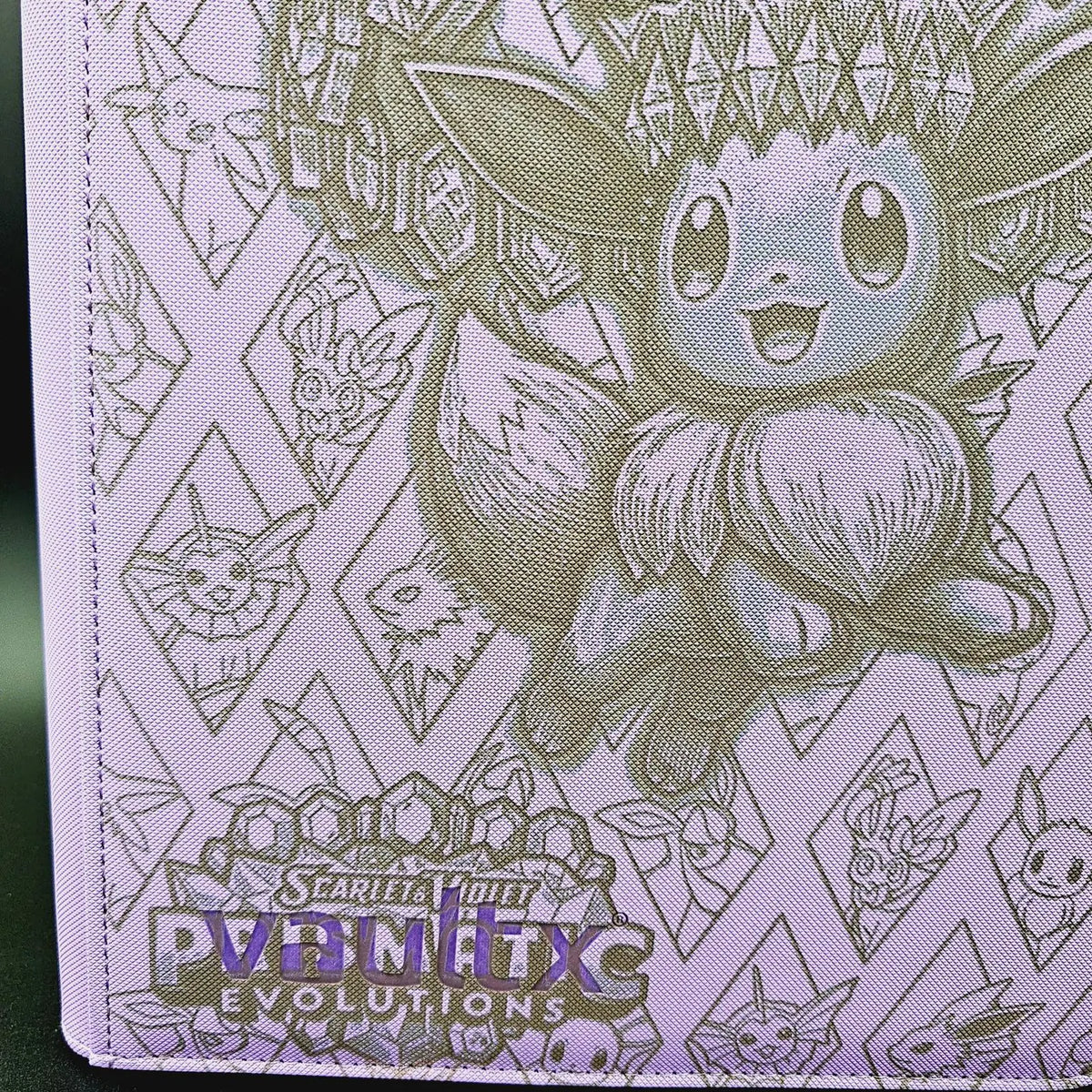 Prismatic Evolutions Engraved Pokemon Binder | Eevee Master Set Binder | Pokemon Trading Card Binder | TCG Collection Album