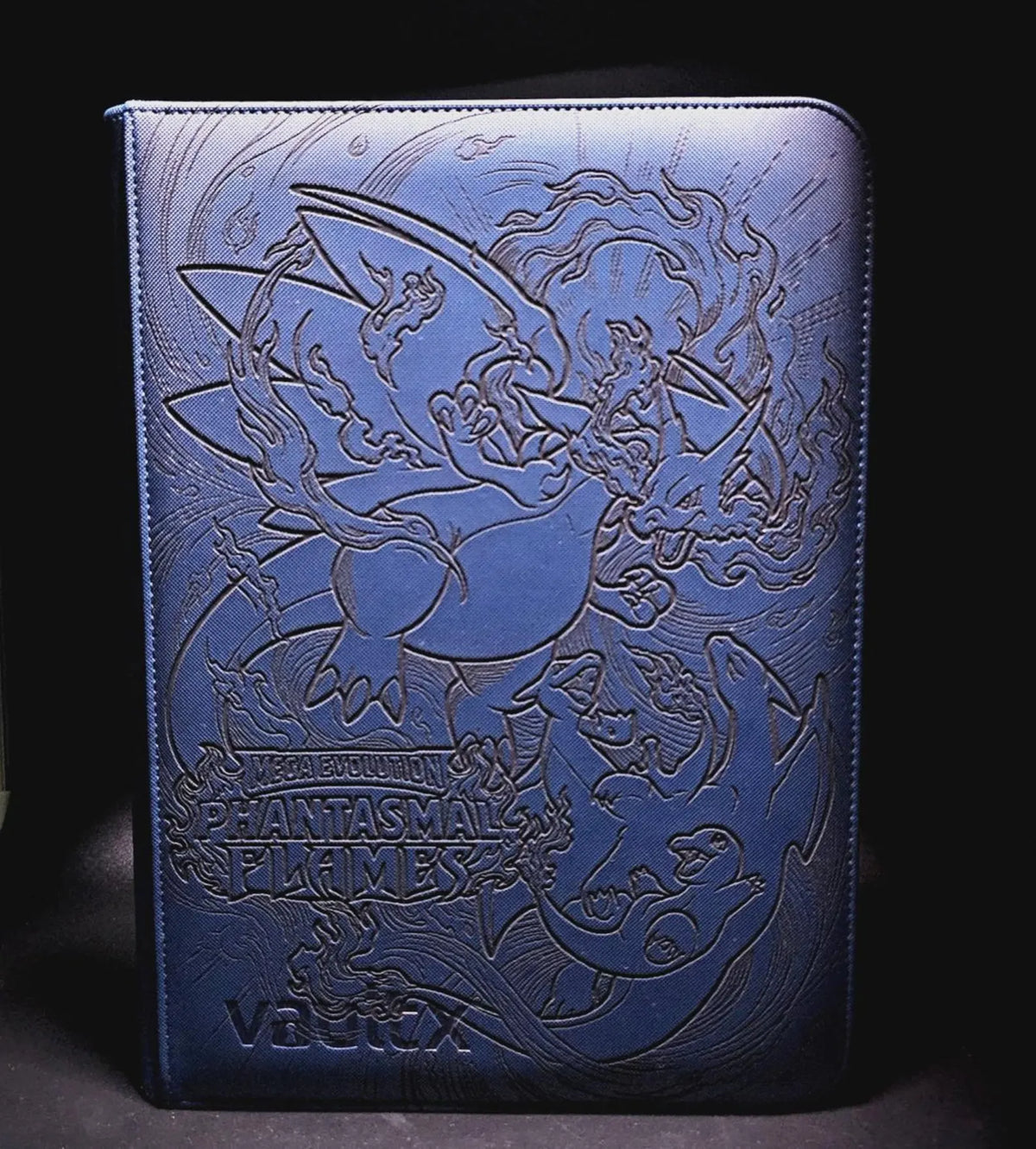 Phantasmal Flames Engraved Pokemon Binder | Charizard Master Set Binder | Pokemon Trading Card Binder | TCG Collection Album