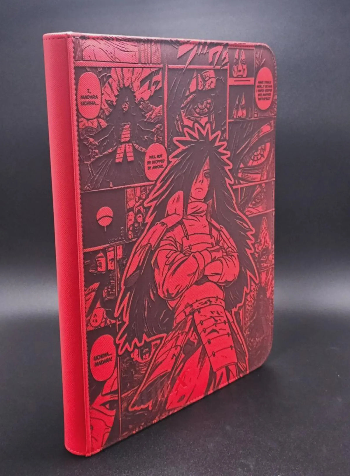 Madara Engraved Anime Binder | Naruto Akatsuki Sasuke Itachi | Anime Trading Card Binder | TCG Collection Album