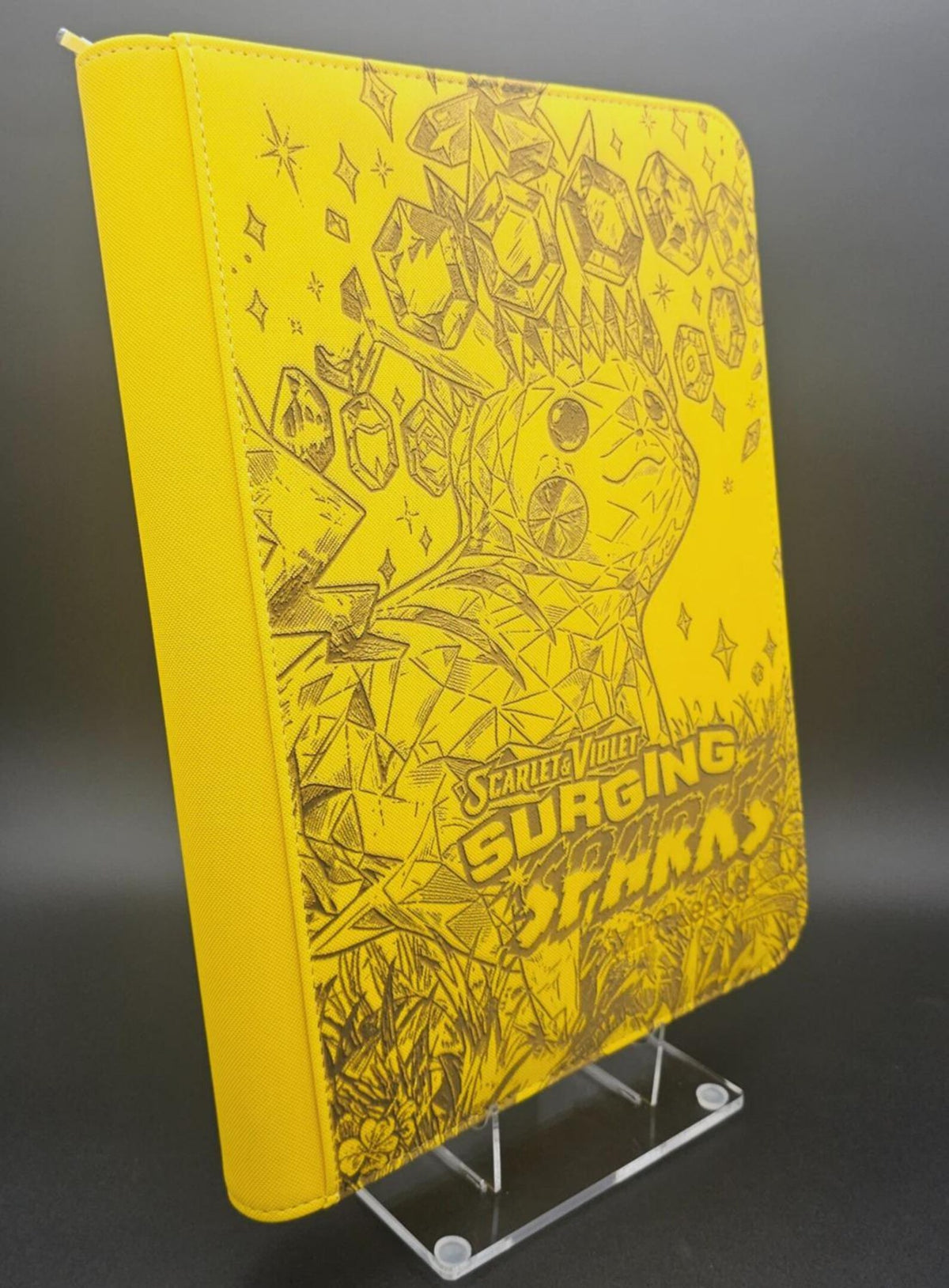 Surging Sparks Engraved Pokemon Binder | Pikachu Magneton Sylveon | Pokemon Trading Card Binder | TCG Collection Album