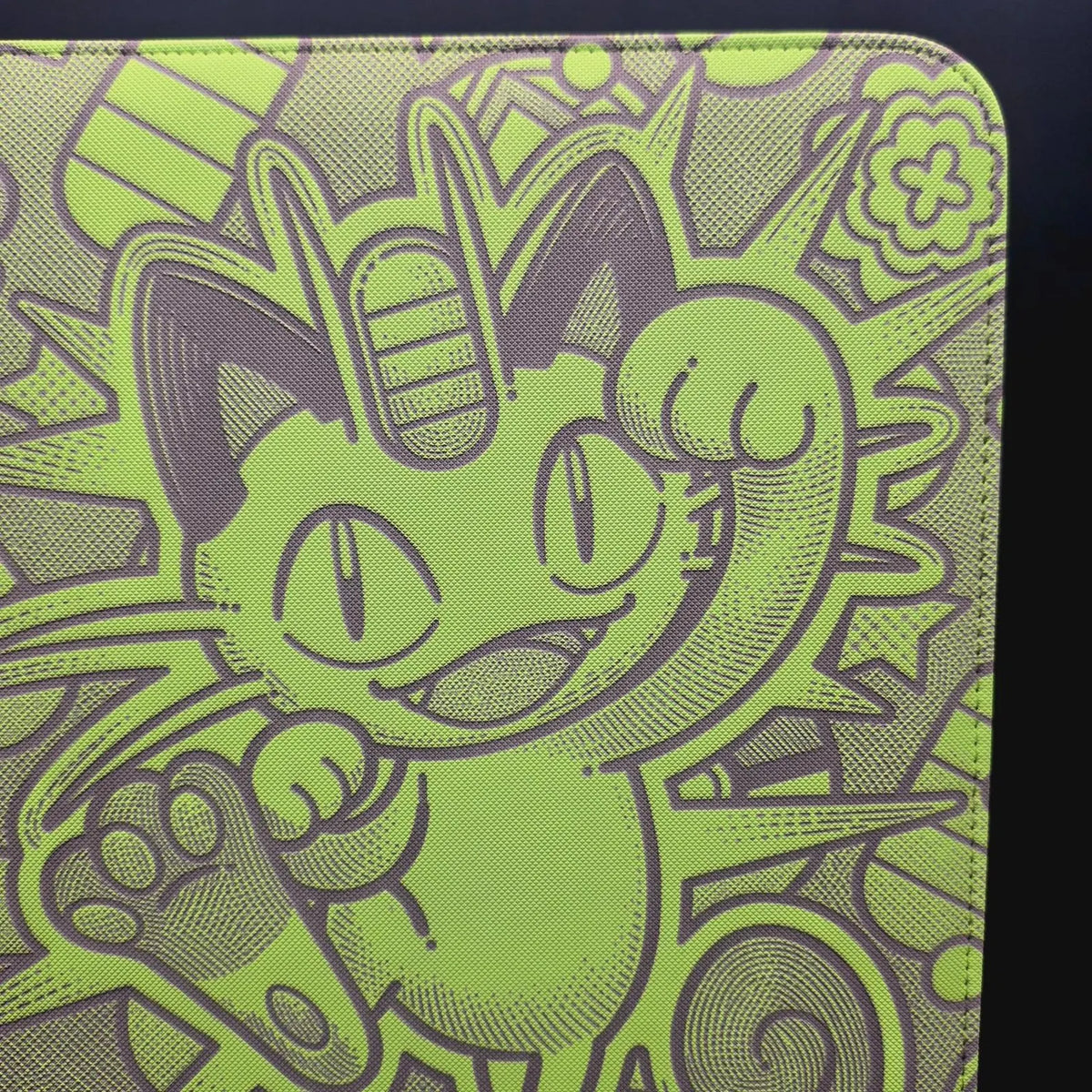 Perfect Order Meowth Engraved Pokemon Binder | Pikachu Design | Pokemon Trading Card Binder | TCG Collection Album