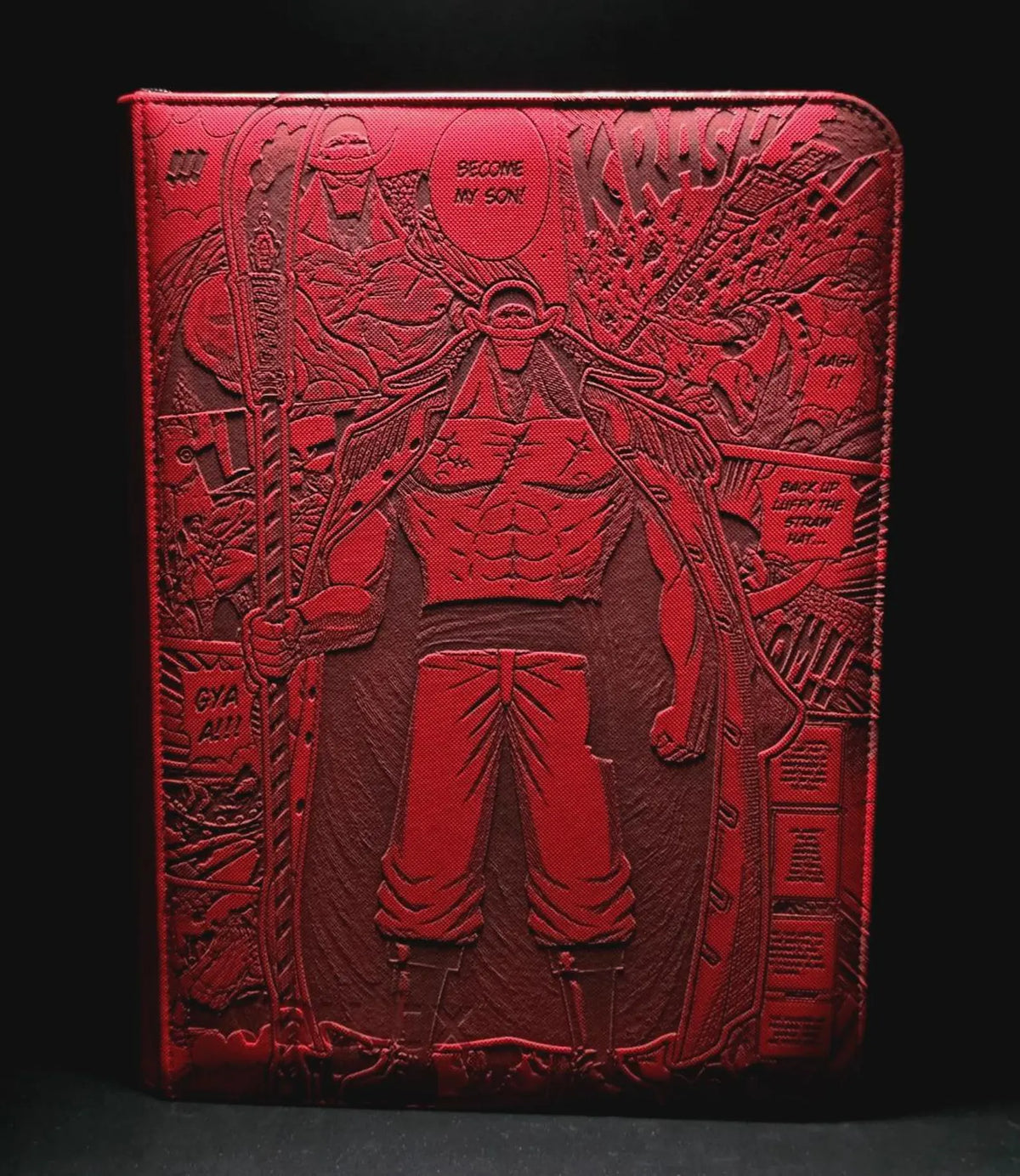 One Piece Whitebeard Engraved Binder | Luffy Zoro Nami Sanji Roger | One Piece TCG Trading Card Binder | Card Collection Album