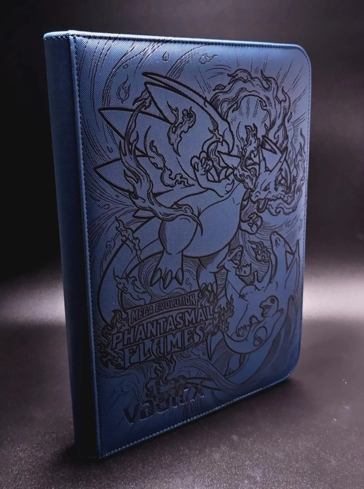 Phantasmal Flames Engraved Pokemon Binder | Charizard Master Set Binder | Pokemon Trading Card Binder | TCG Collection Album