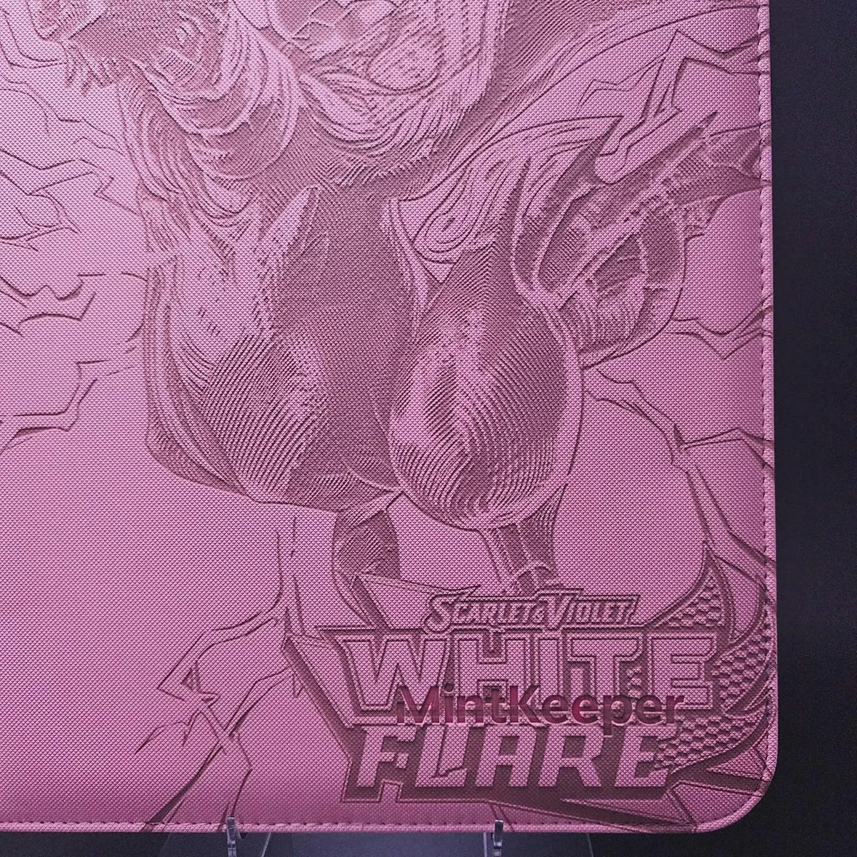 White Flare Engraved Pokemon Binder | Reshiram Tepig Oshawott | Pokemon Trading Card Binder | TCG Collection Album