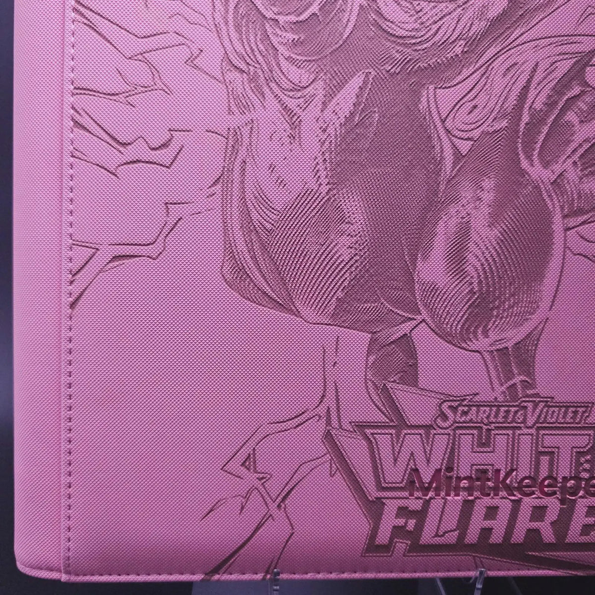 White Flare Engraved Pokemon Binder | Reshiram Tepig Oshawott | Pokemon Trading Card Binder | TCG Collection Album