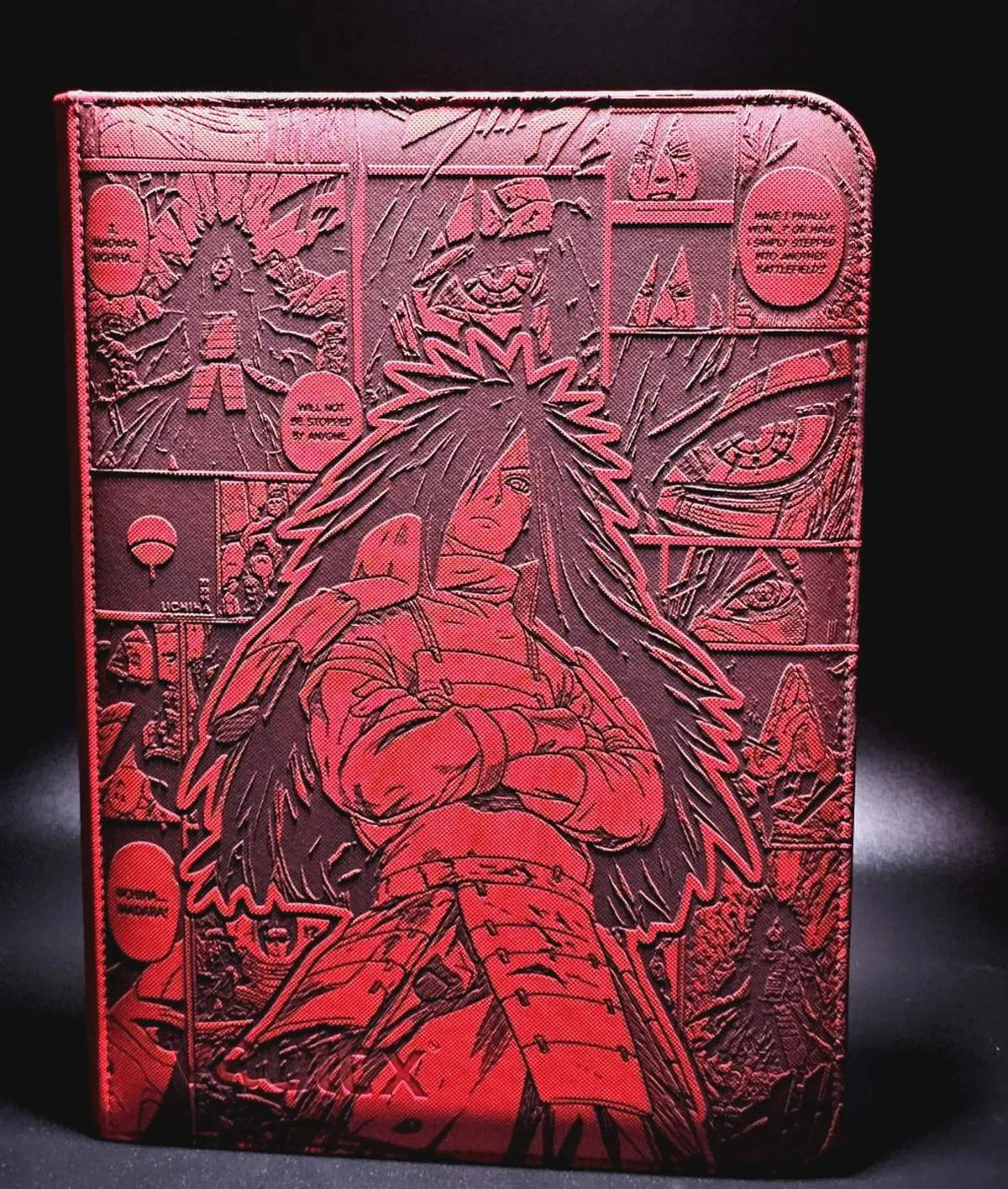 Madara Engraved Anime Binder | Naruto Akatsuki Sasuke Itachi | Anime Trading Card Binder | TCG Collection Album