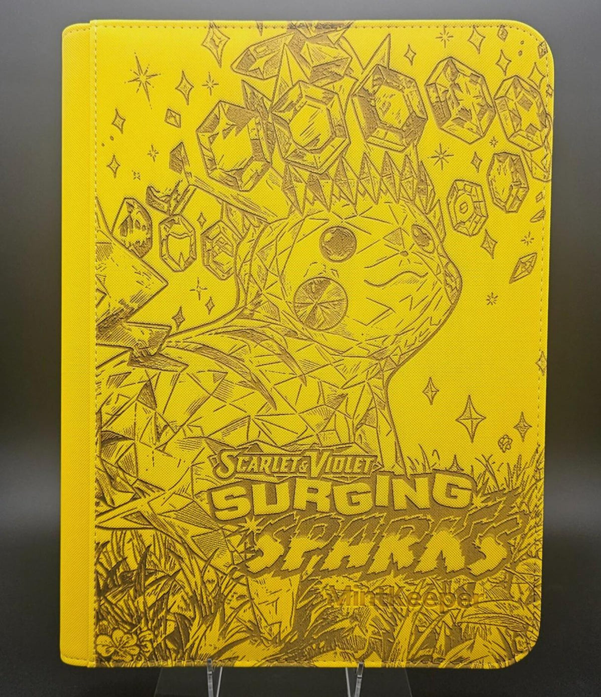 Surging Sparks Engraved Pokemon Binder | Pikachu Magneton Sylveon | Pokemon Trading Card Binder | TCG Collection Album