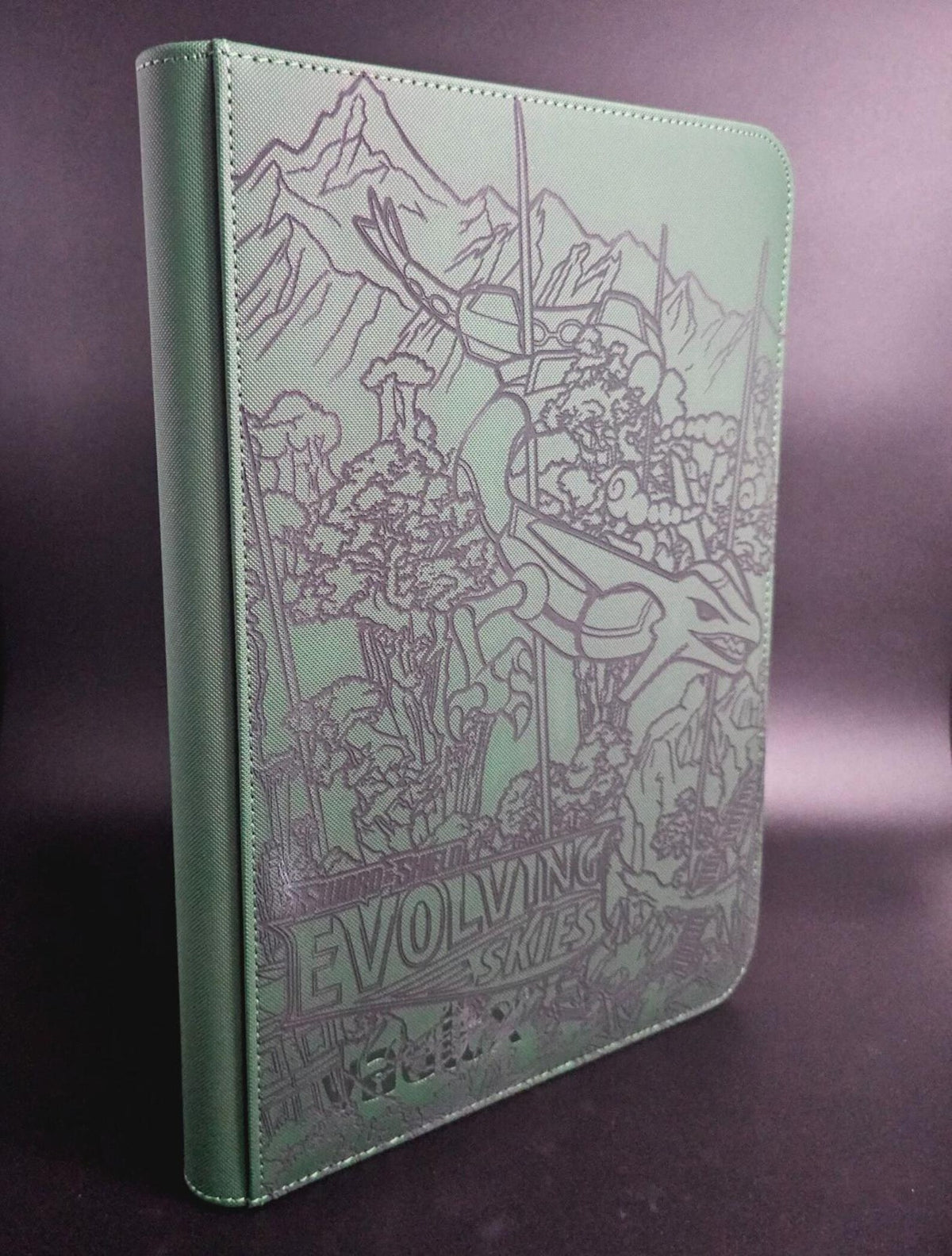Evolving Skies Engraved Pokemon Binder | Umbreon Rayquaza Sylveon | Pokemon Trading Card Binder | TCG Collection Album