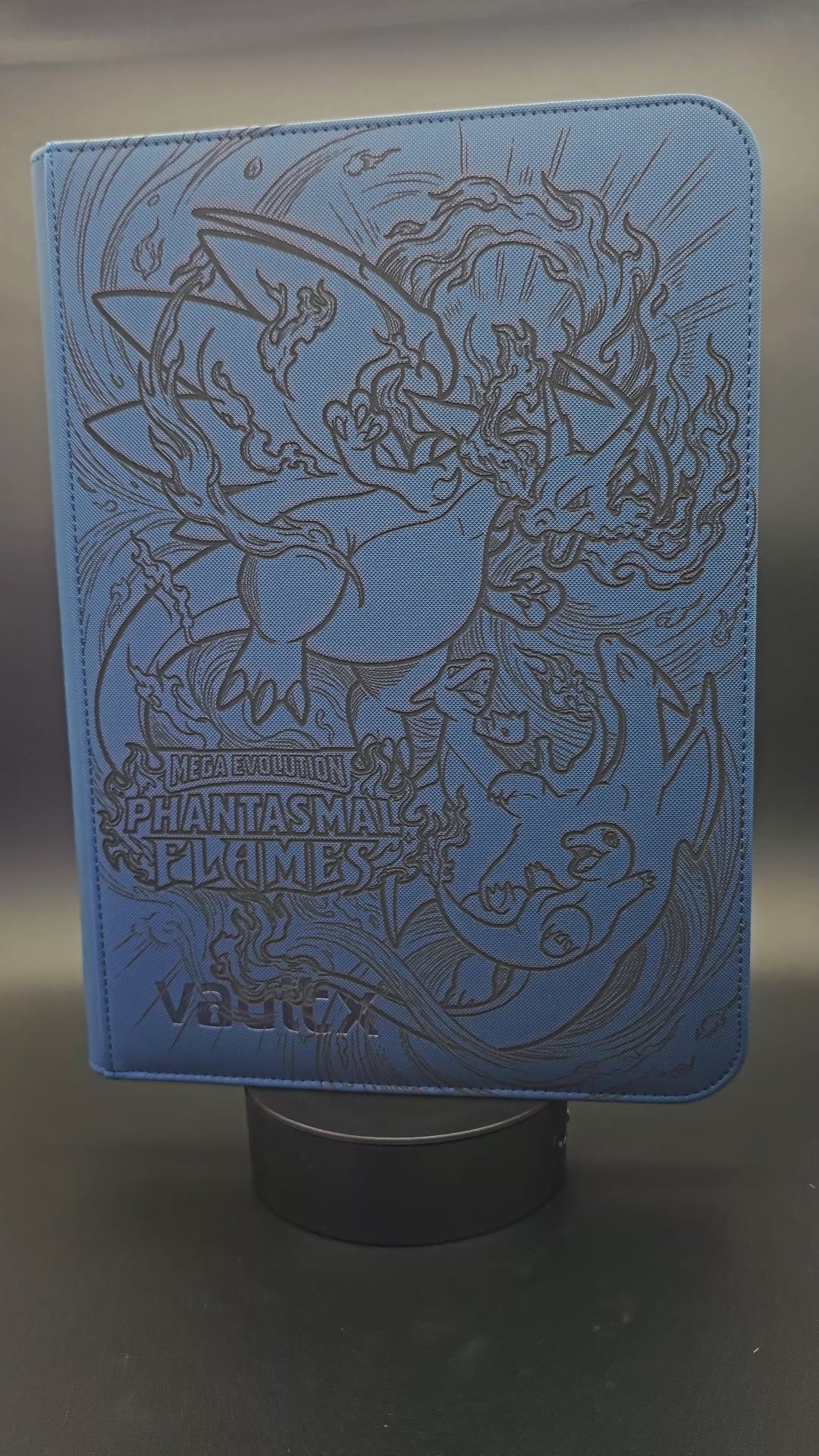 Phantasmal Flames Engraved Pokemon Binder | Charizard Master Set Binder | Pokemon Trading Card Binder | TCG Collection Album