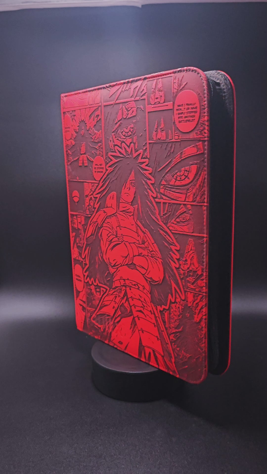 Madara Engraved Anime Binder | Naruto Akatsuki Sasuke Itachi | Anime Trading Card Binder | TCG Collection Album