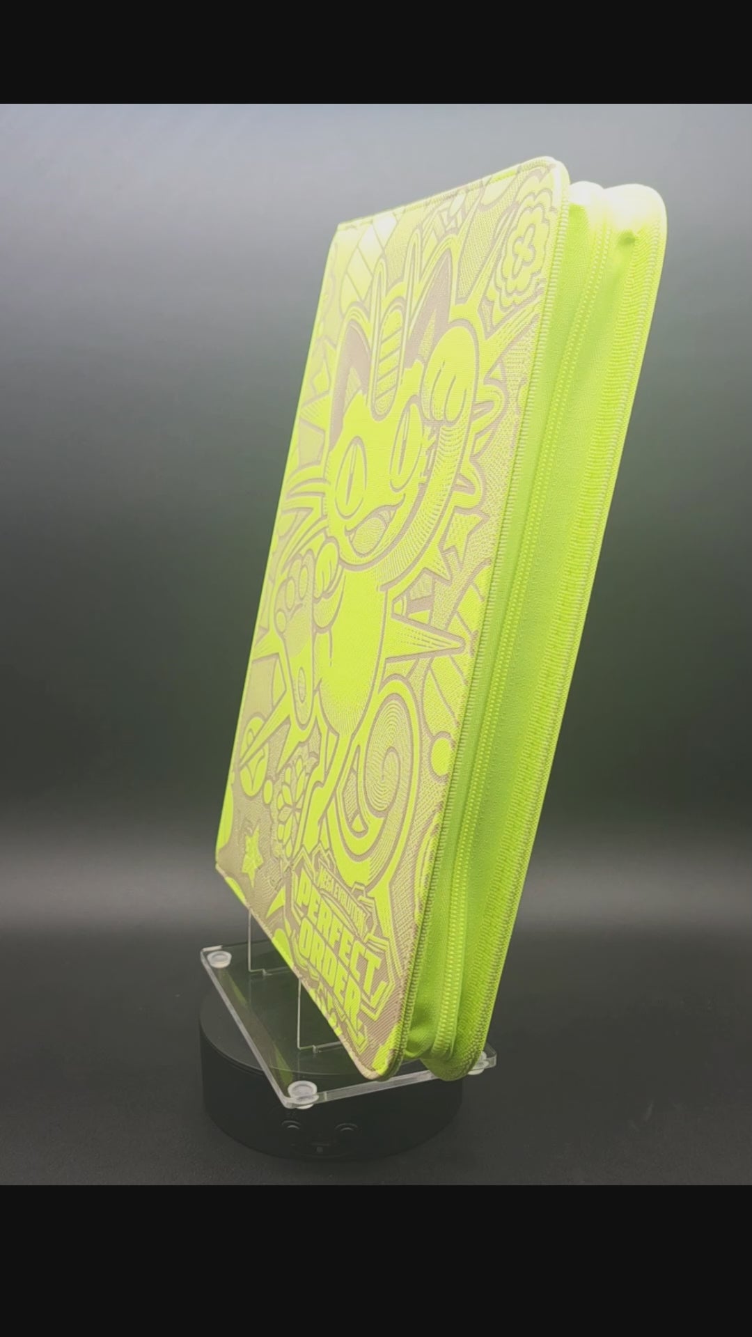 Perfect Order Meowth Engraved Pokemon Binder | Pikachu Design | Pokemon Trading Card Binder | TCG Collection Album