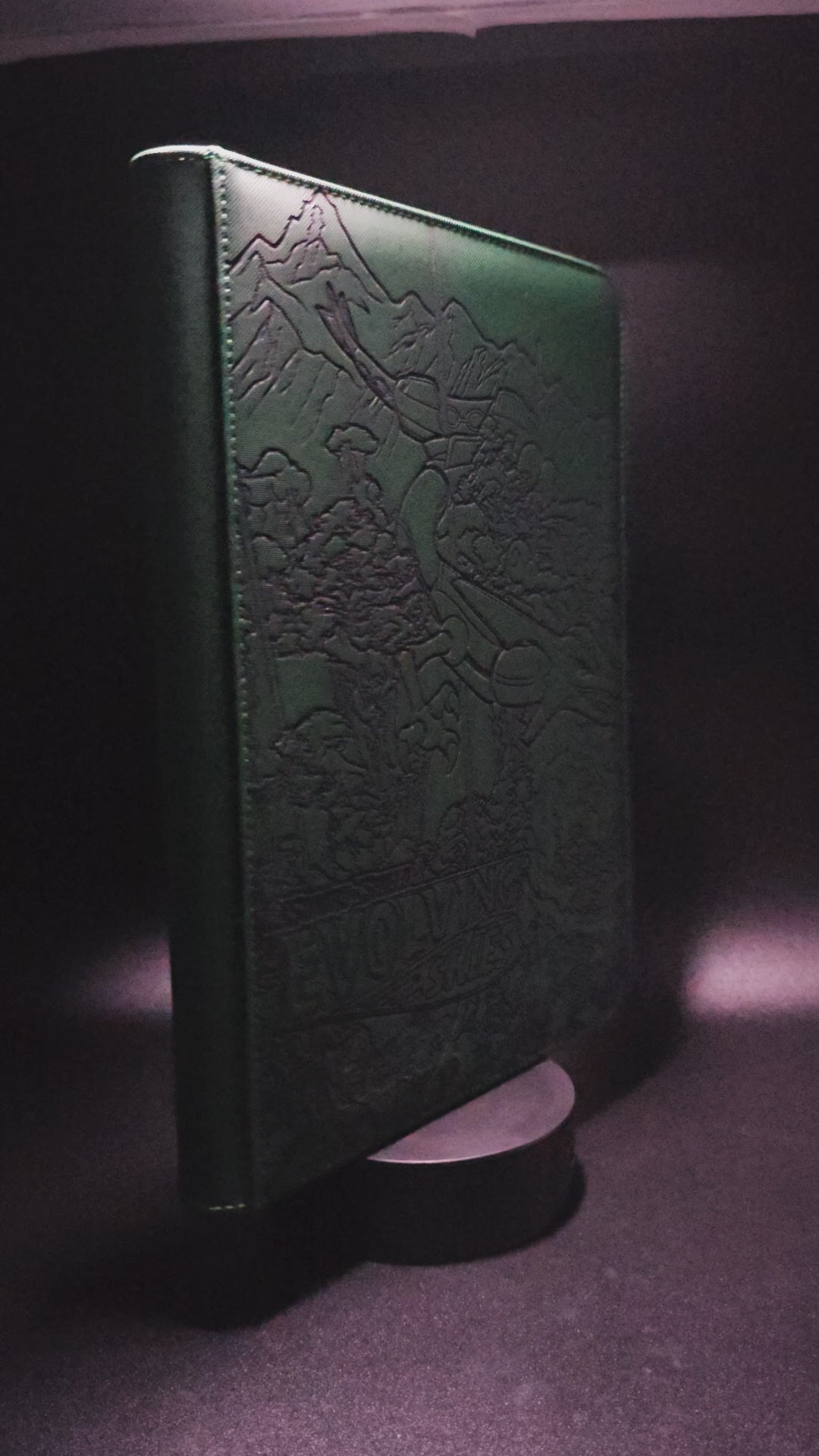 Evolving Skies Engraved Pokemon Binder | Umbreon Rayquaza Sylveon | Pokemon Trading Card Binder | TCG Collection Album