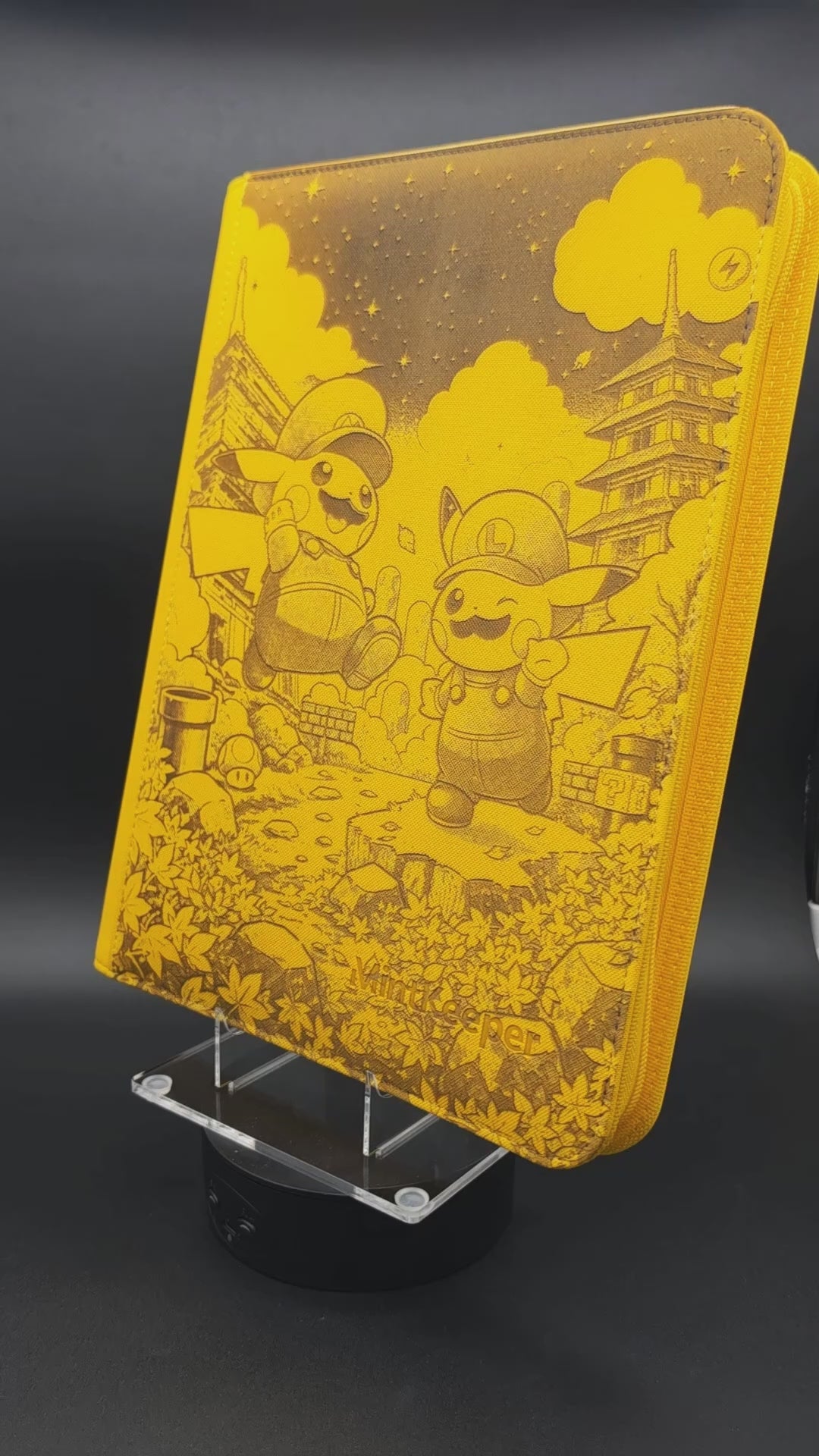 Mario Luigi Pikachu Custom Engraved Pokemon Binder | Personalized Pokemon Trading Card Binder | TCG Collection Album