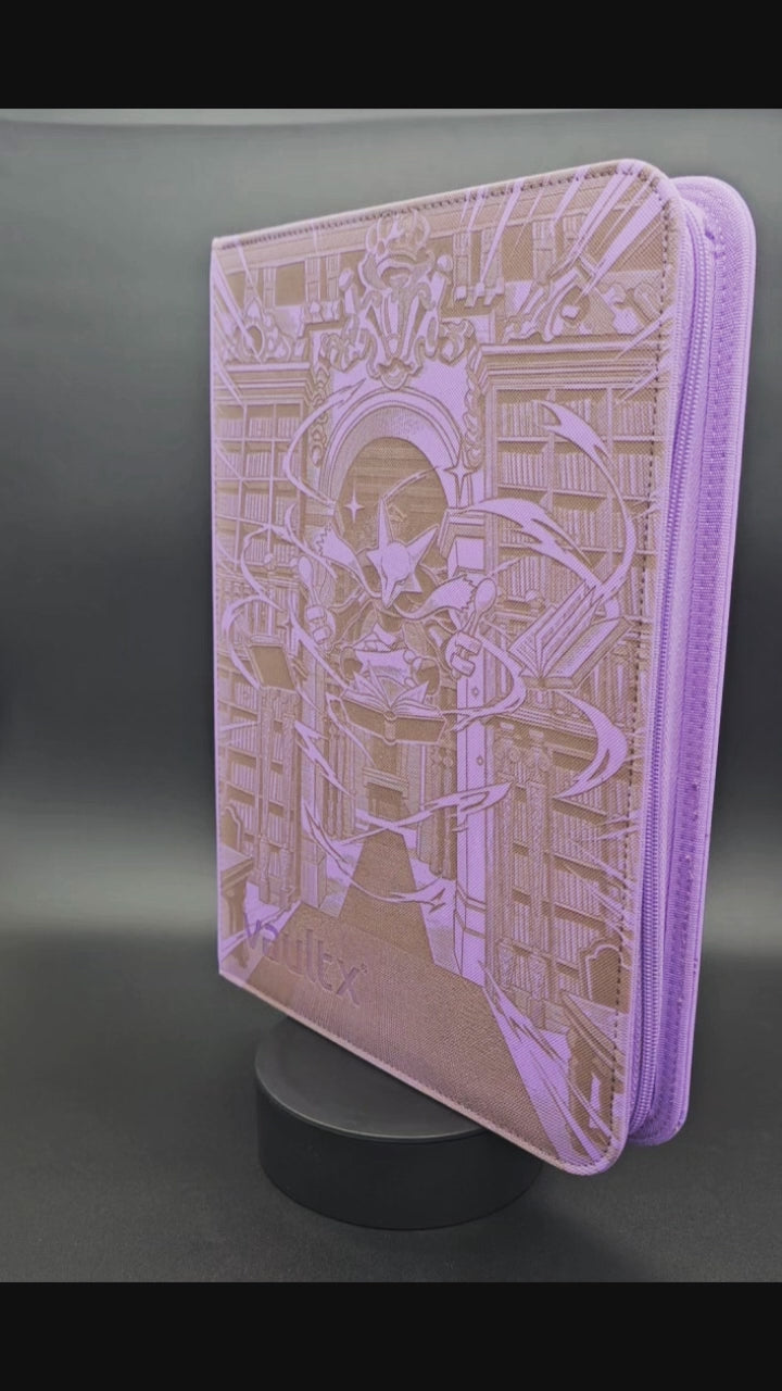 Pokemon Alakazam Engraved Binder | Abra Kadabra Mega Psychic Pikachu | Pokemon Trading Card Binder | TCG Collection Album