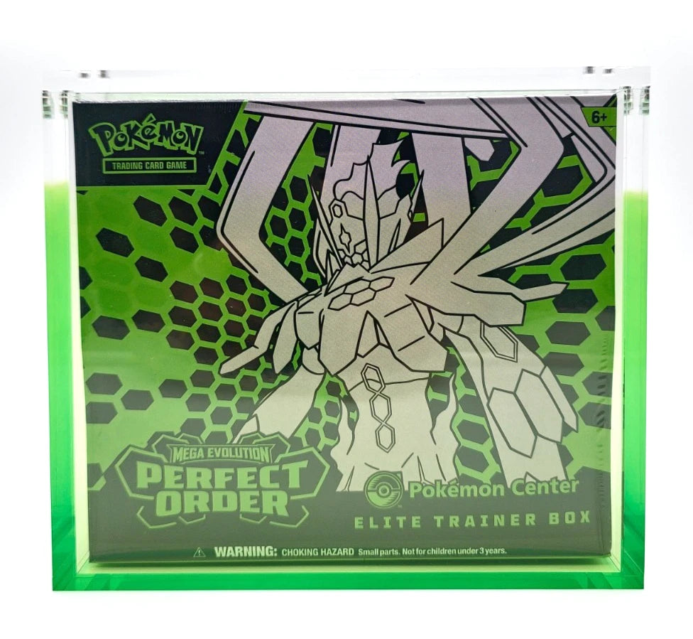 Pokemon ETB Acrylic Gradient Green 8MM Elite Trainer Box Display Protector Case