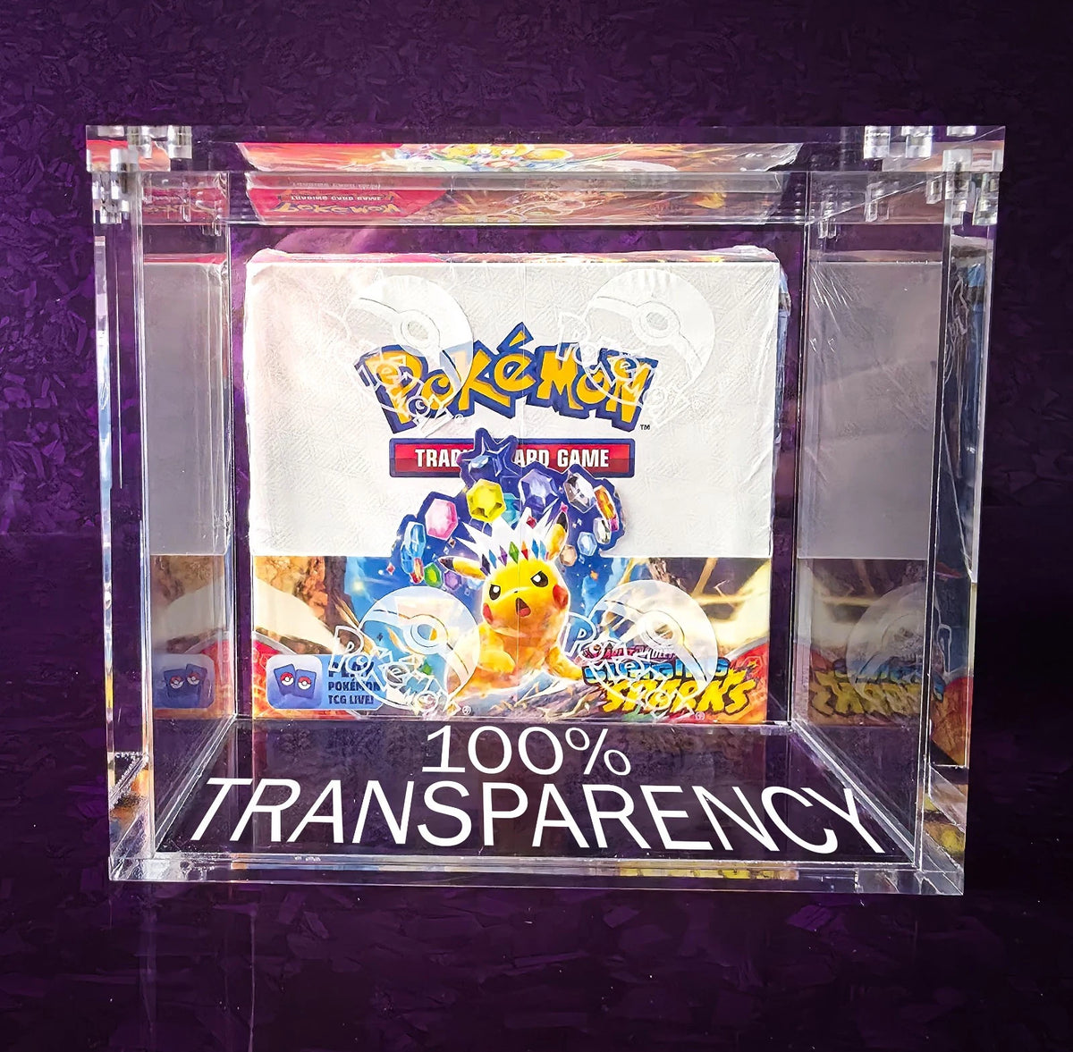 3 x 8MM Thick Pokemon Booster Box Acrylic Magnetic Display Protector Case Bulk