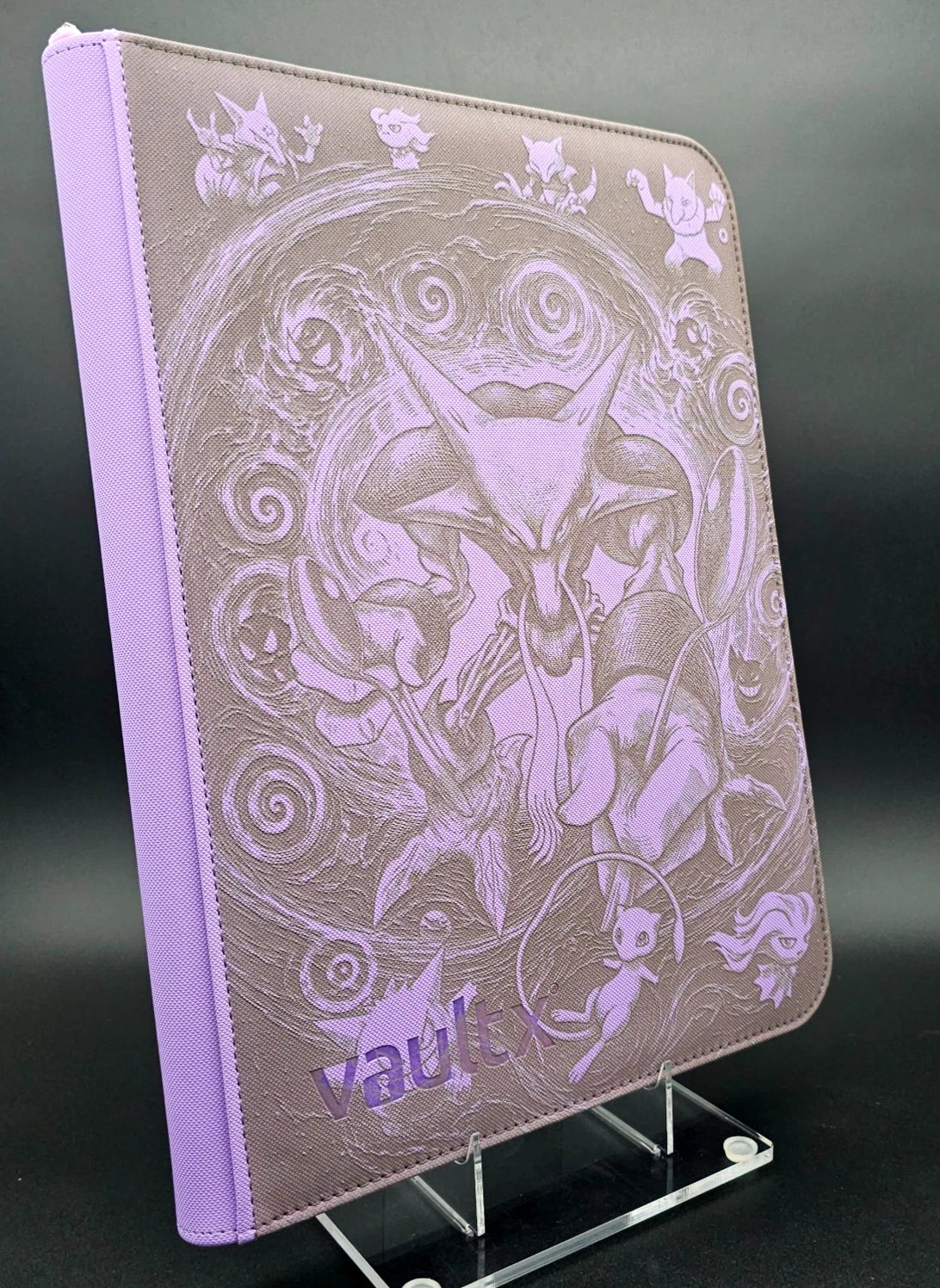 Alakazam Laser Engraved Binder Mew Gengar Misdreavus Abra Hypno Kadabra