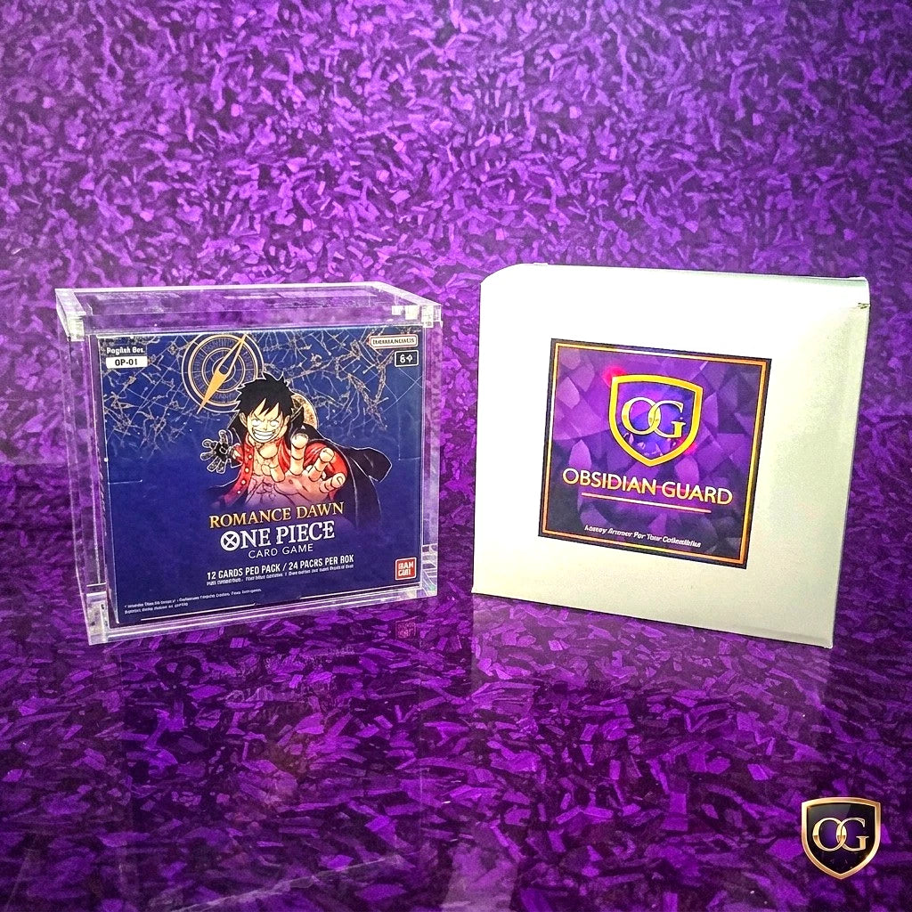 8mm One Piece OP01 OP02 Blue Red Bottom Booster Box Acrylic Display Box Case