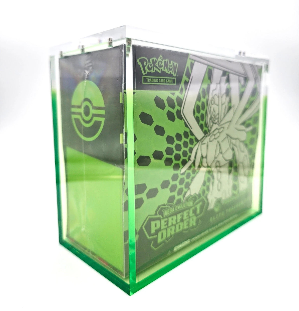 Pokemon ETB Acrylic Gradient Green 8MM Elite Trainer Box Display Protector Case