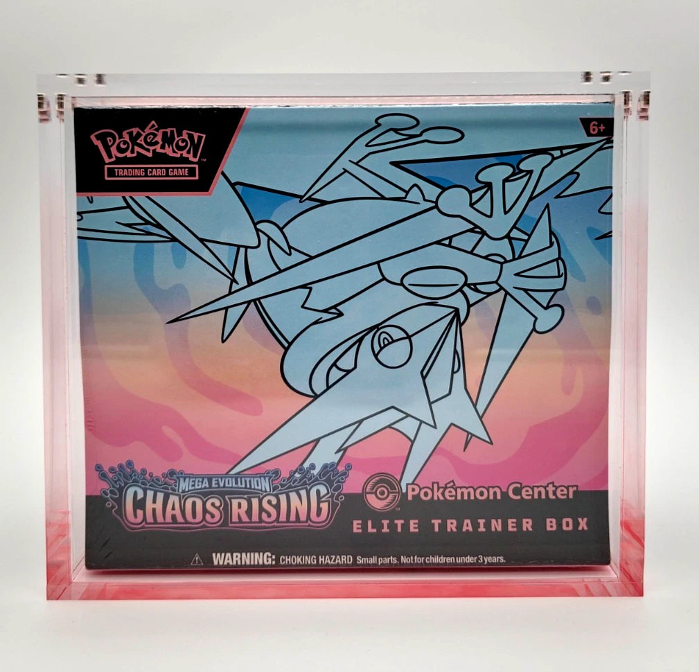 Pokemon ETB Acrylic Gradient Red 8MM Elite Trainer Box Display Protector Case