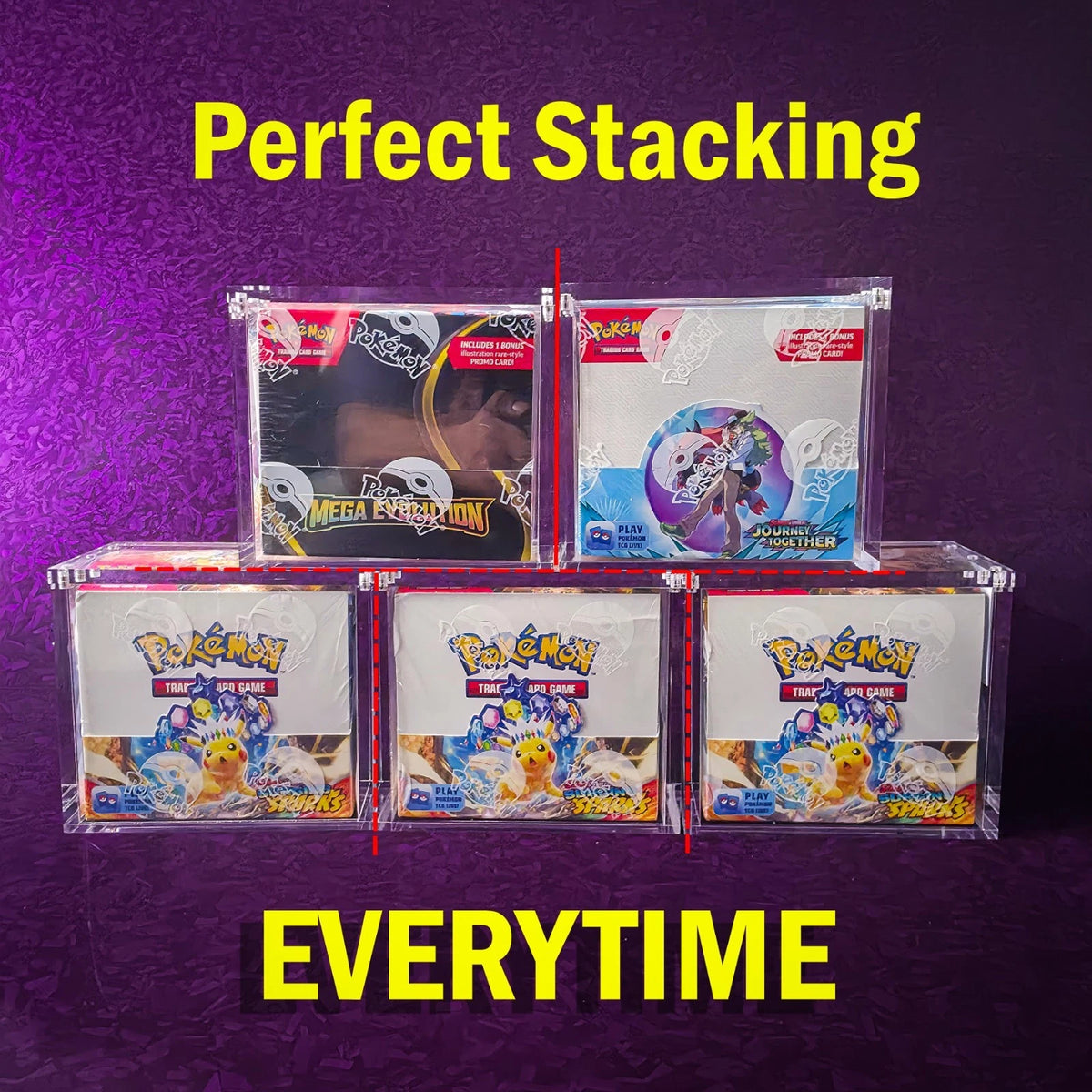 3 x 8MM Thick Pokemon Booster Box Acrylic Magnetic Display Protector Case Bulk
