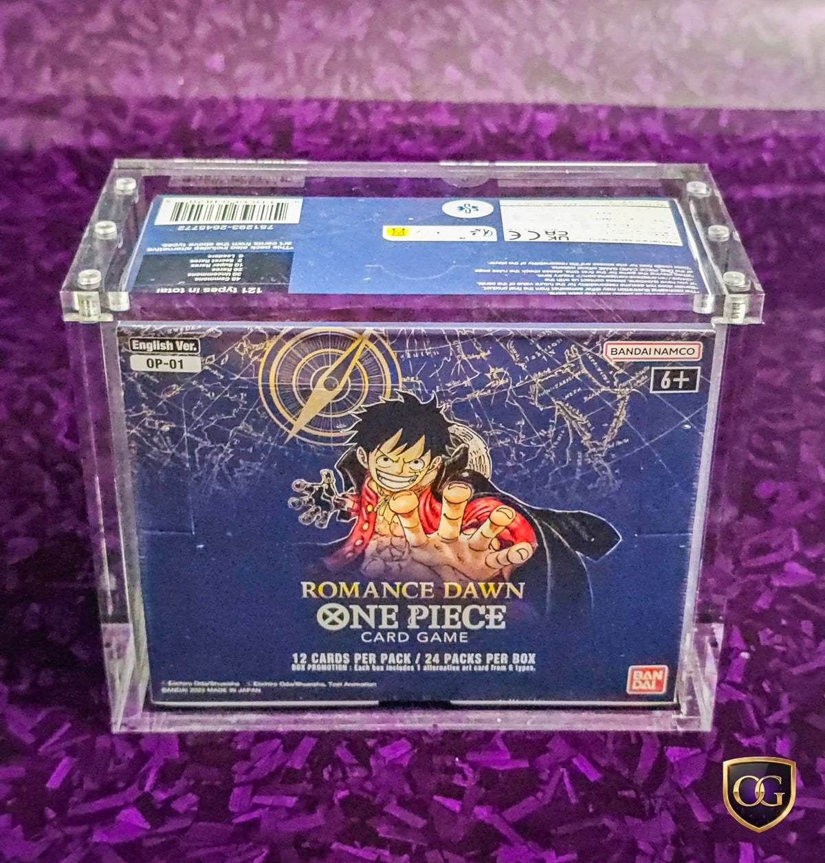 8mm One Piece OP01 OP02 OP03 White Bottom Booster Box Acrylic Display Box Case