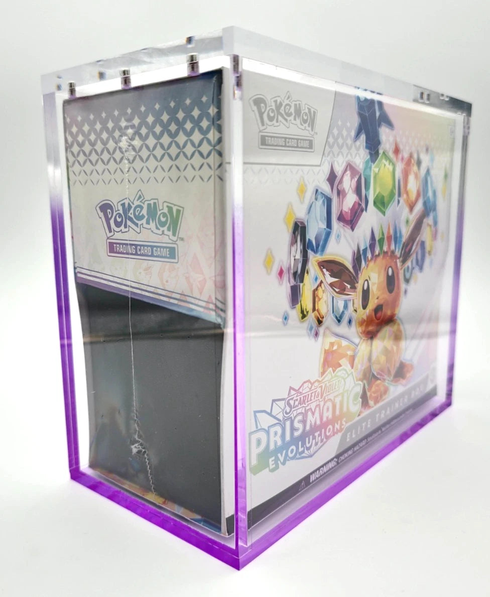 Pokemon ETB Acrylic Gradient Purple 8MM Elite Trainer Box Display Protector Case