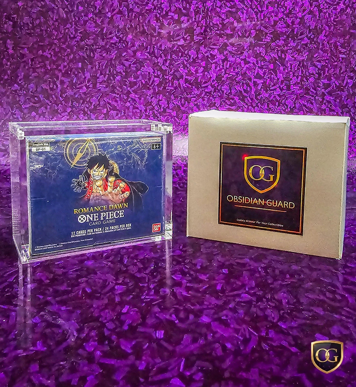 8mm One Piece OP01 OP02 OP03 White Bottom Booster Box Acrylic Display Box Case