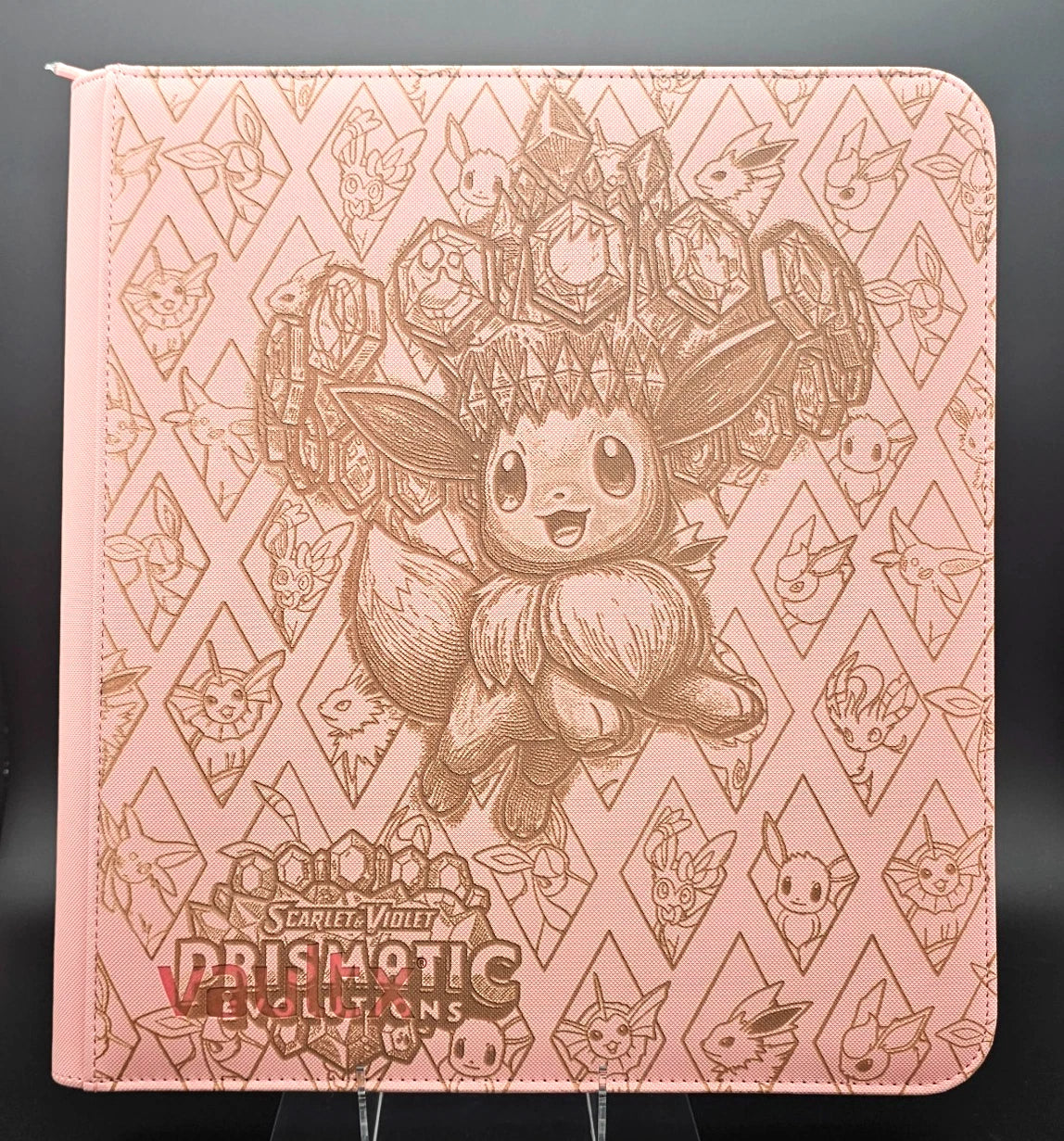 Prismatic Evolutions Engraved Pokemon Binder | Eevee Master Set Binder | Pokemon Trading Card Binder | TCG Collection Album