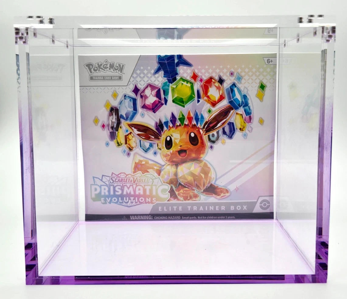 Pokemon ETB Acrylic Gradient Purple 8MM Elite Trainer Box Display Protector Case