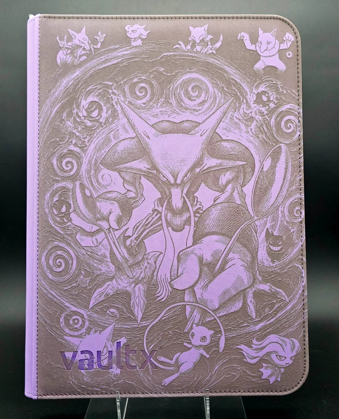 Alakazam Laser Engraved Binder Mew Gengar Misdreavus Abra Hypno Kadabra