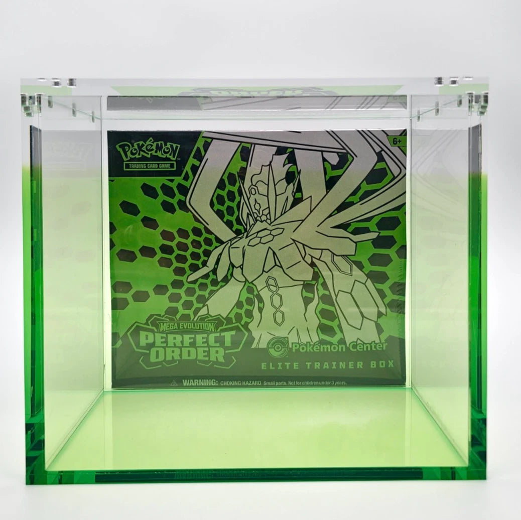Pokemon ETB Acrylic Gradient Green 8MM Elite Trainer Box Display Protector Case