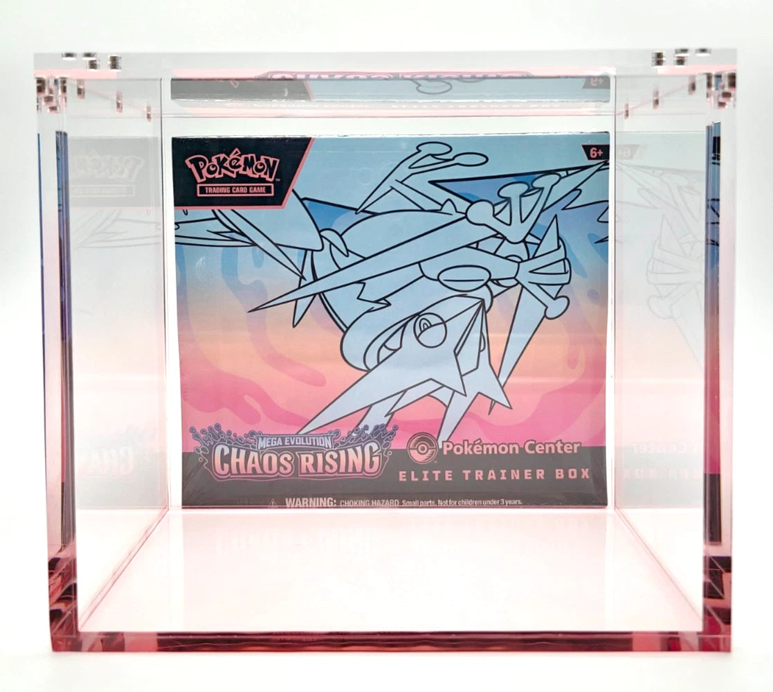 Pokemon ETB Acrylic Gradient Red 8MM Elite Trainer Box Display Protector Case