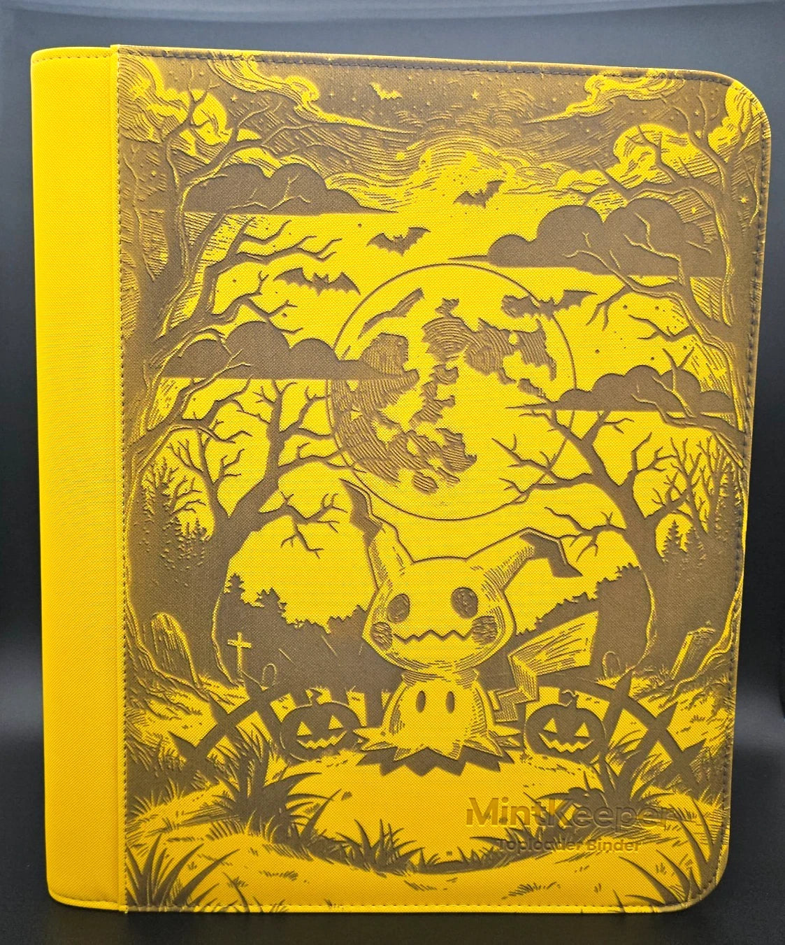 Mimikyu Custom Engraved Pokemon Binder | 9 Pocket Pikachu Design | Personalized Pokemon Trading Card Binder | TCG Collection Album