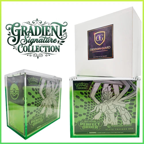 Pokemon ETB Acrylic Gradient Green 8MM Elite Trainer Box Display Protector Case