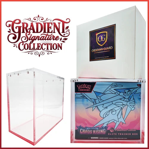 Pokemon ETB Acrylic Gradient Red 8MM Elite Trainer Box Display Protector Case